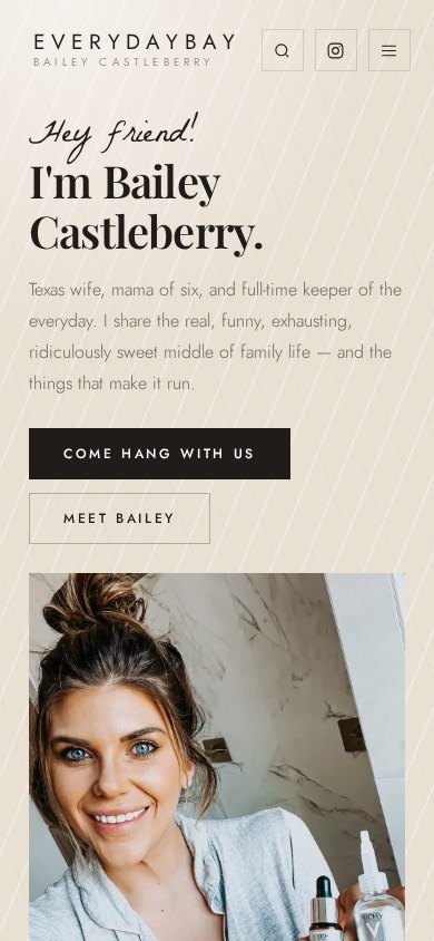 EveryDayBay website shown on a phone